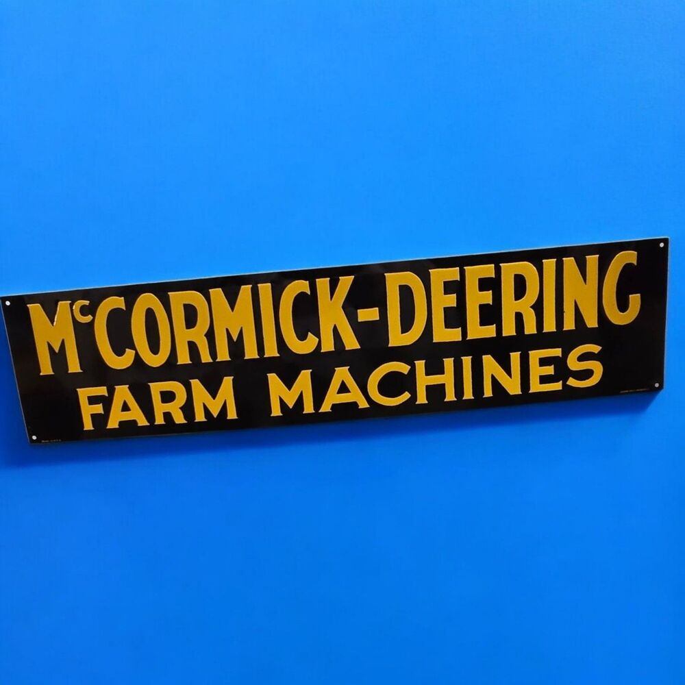 McCormick-Deering Farm Machines Vintage '80s Tin Metal Tractor Sign 23.8" x 5.5"